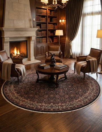 8' 1 x 8' 1 Bidjar With Silk Round Rug