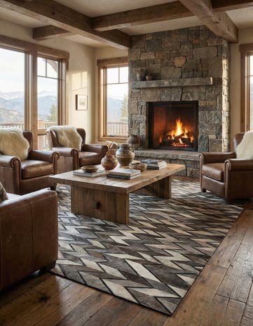 5' 2 x 8' 1 Cowhide - Patchwork Rug