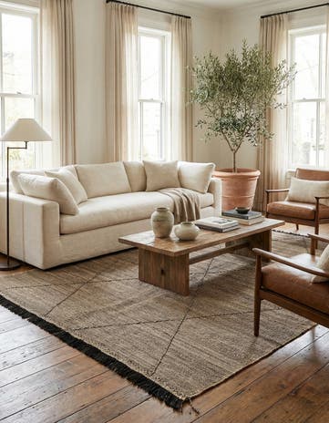 7' 3 x 9' 7 Hand Knotted Moroccan Wool Rug