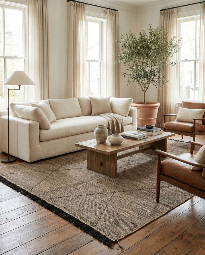 7' 3 x 9' 7 Hand Knotted Moroccan Wool Rug