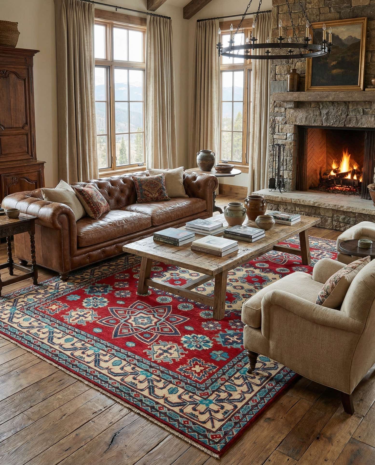 6' 10 x 9' 9 Hand Knotted Kazak Rug