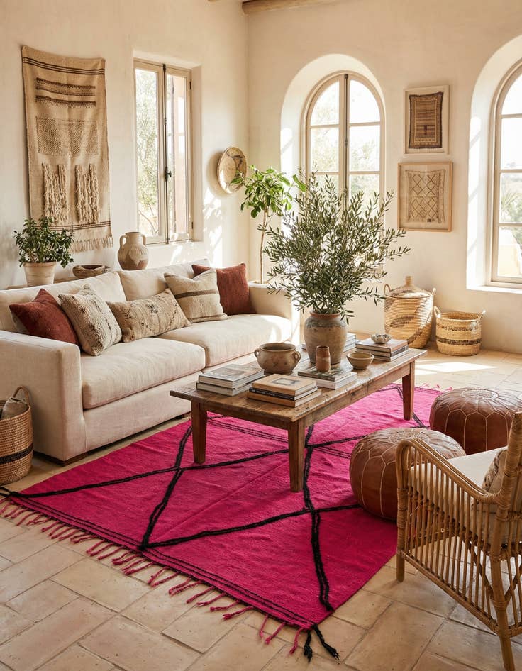 Detail image of 7' x 9' 9  Hand Knotted Moroccan Wool Rug