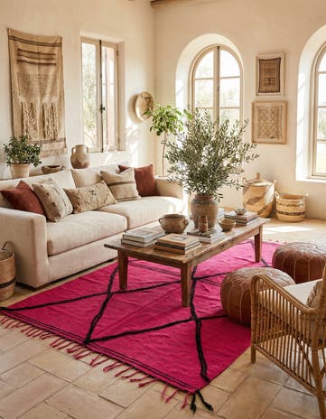 7' x 9' 9 Hand Knotted Moroccan Wool Rug