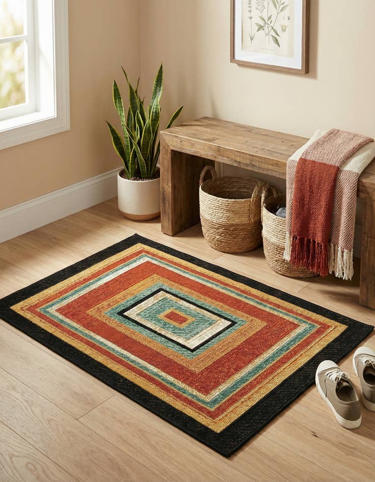 Detail image of 2' x 3' Easy-Clean Modern Indoor / Outdoor Rug