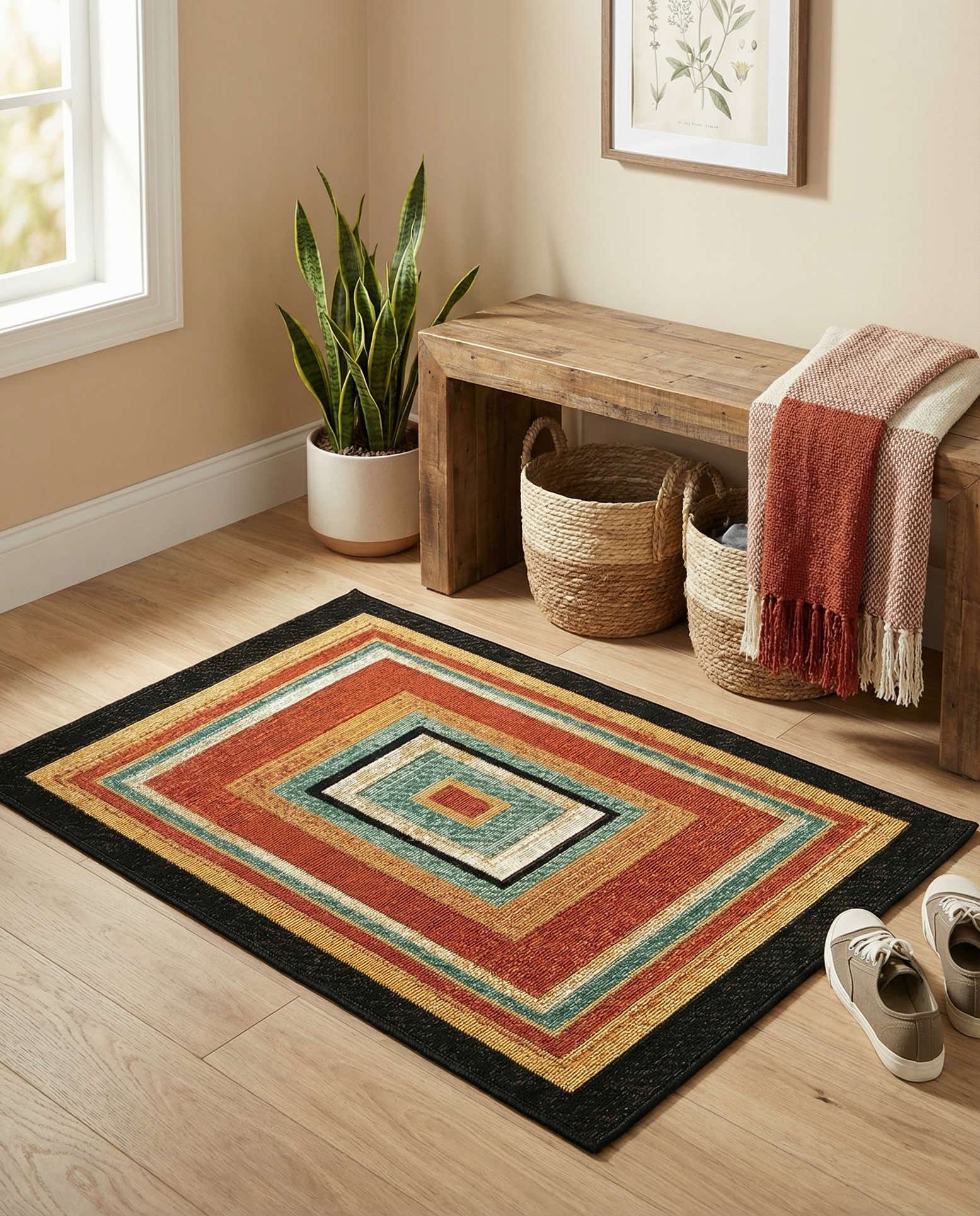 2' x 3' Easy-Clean Modern Indoor / Outdoor Rug