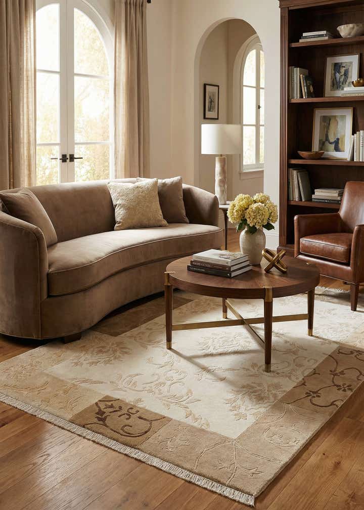 4' 7 x 6' 9 Hand Knotted Darya Wool Rug