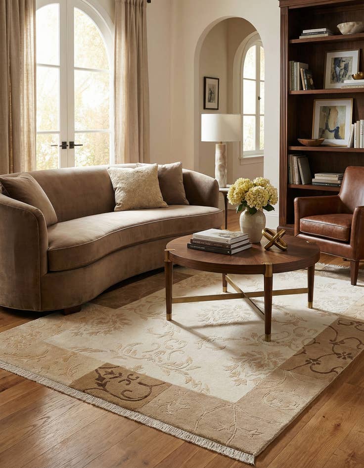 Detail image of  4' 7 x 6' 9  Hand Knotted Darya Wool Rug