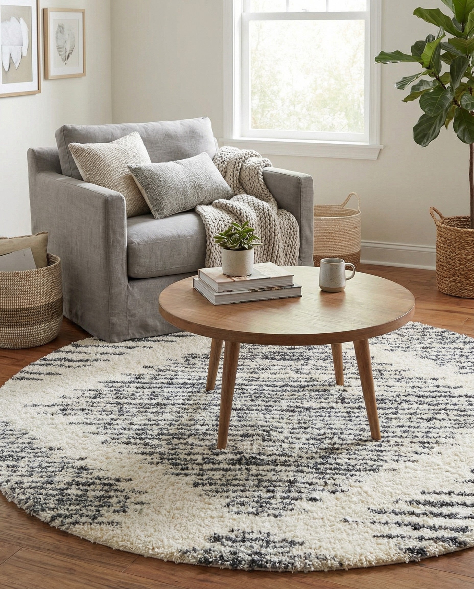  7' x 7' Serenity Shag Round Rug