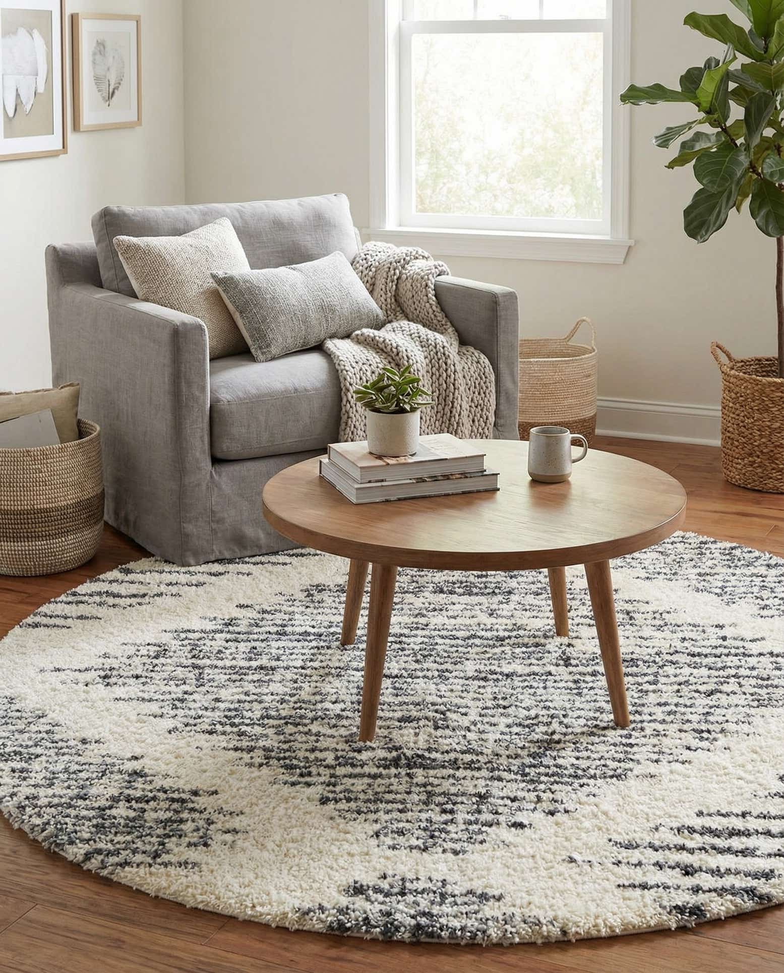7' x 7' Serenity Shag Round Rug