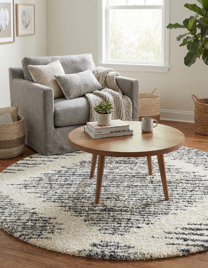 7' x 7' Serenity Shag Round Rug
