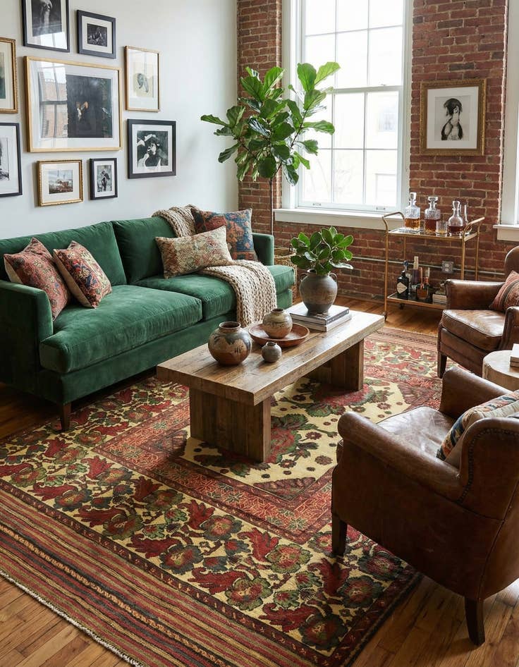 Detail image of 6' 5 x 9' 4  Hand Knotted Sumak Wool Rug