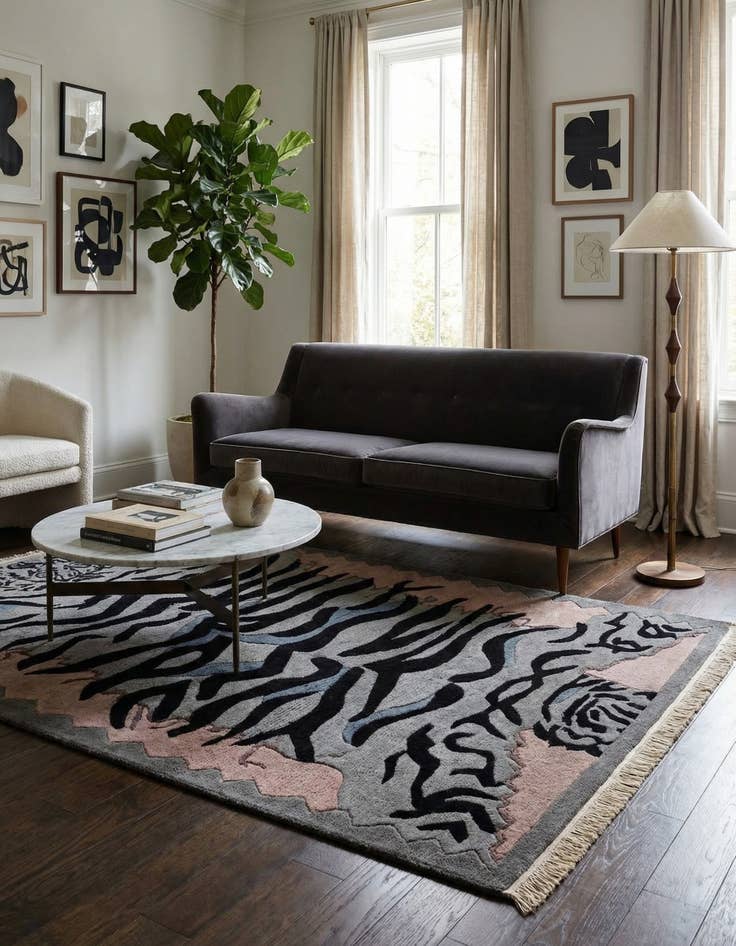 Detail image of 4' 2 x 5' 11  Hand Knotted Tibet Wool Rug