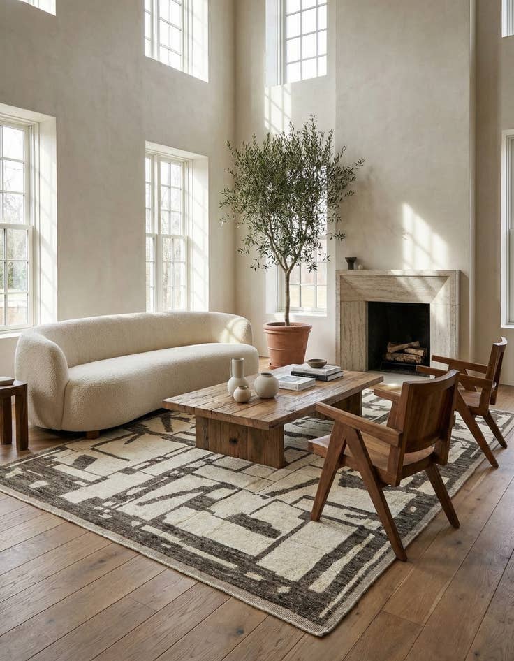 Detail image of 9' 2 x 12' 8 Hand Knotted Beni Marok Rug