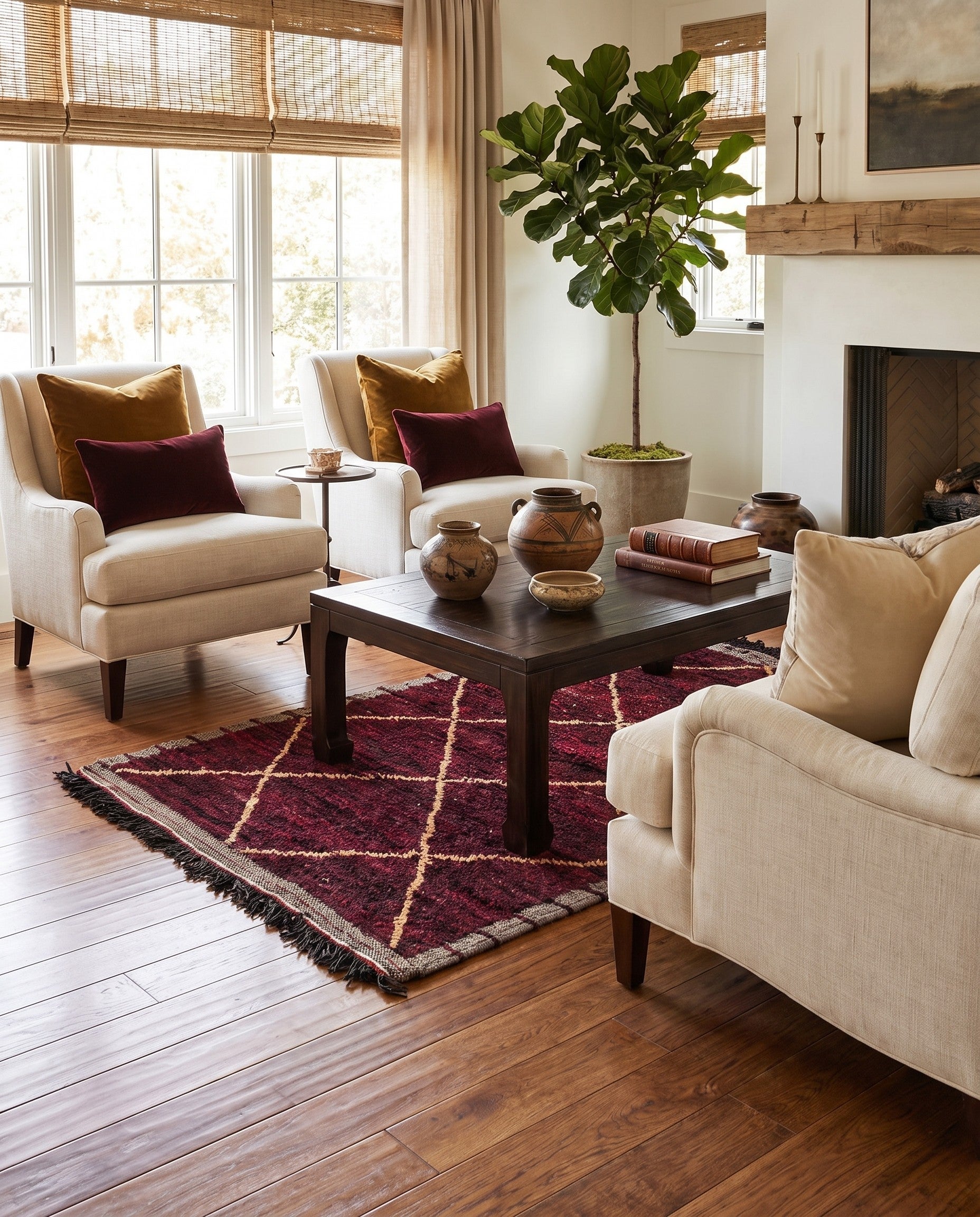 4' 1 x 6' 3 Hand Knotted Moroccan Wool Rug
