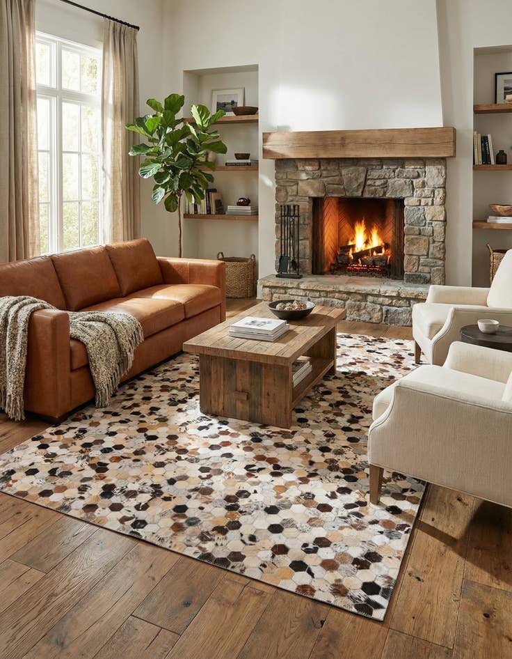 Detail image of 5' 2 x 8' Cowhide Rug