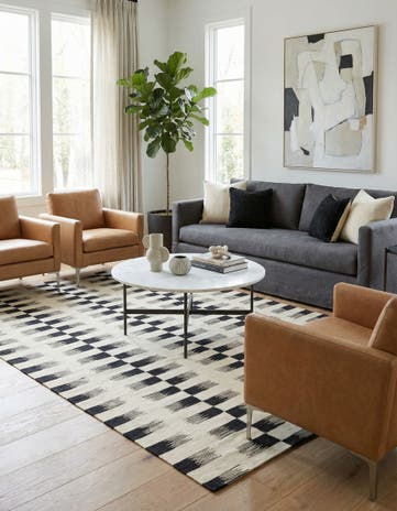6' x 7' 9 Hand Woven Kilim Modern Wool Rug