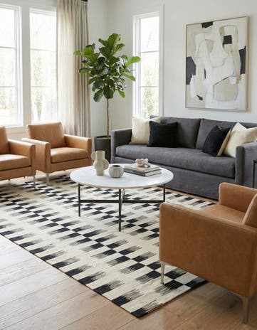 6' x 7' 9 Hand Woven Kilim Modern Wool Rug