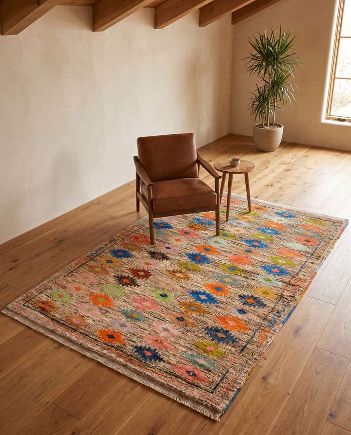 4' 6 x 6' 4 Hand Knotted Balouch Wool Rug