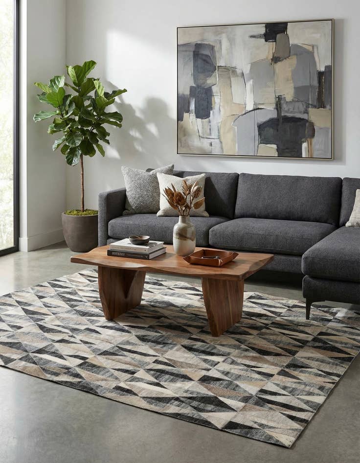 Detail image of  5' 2 x 7' 8 Cowhide - Patchwork Rug