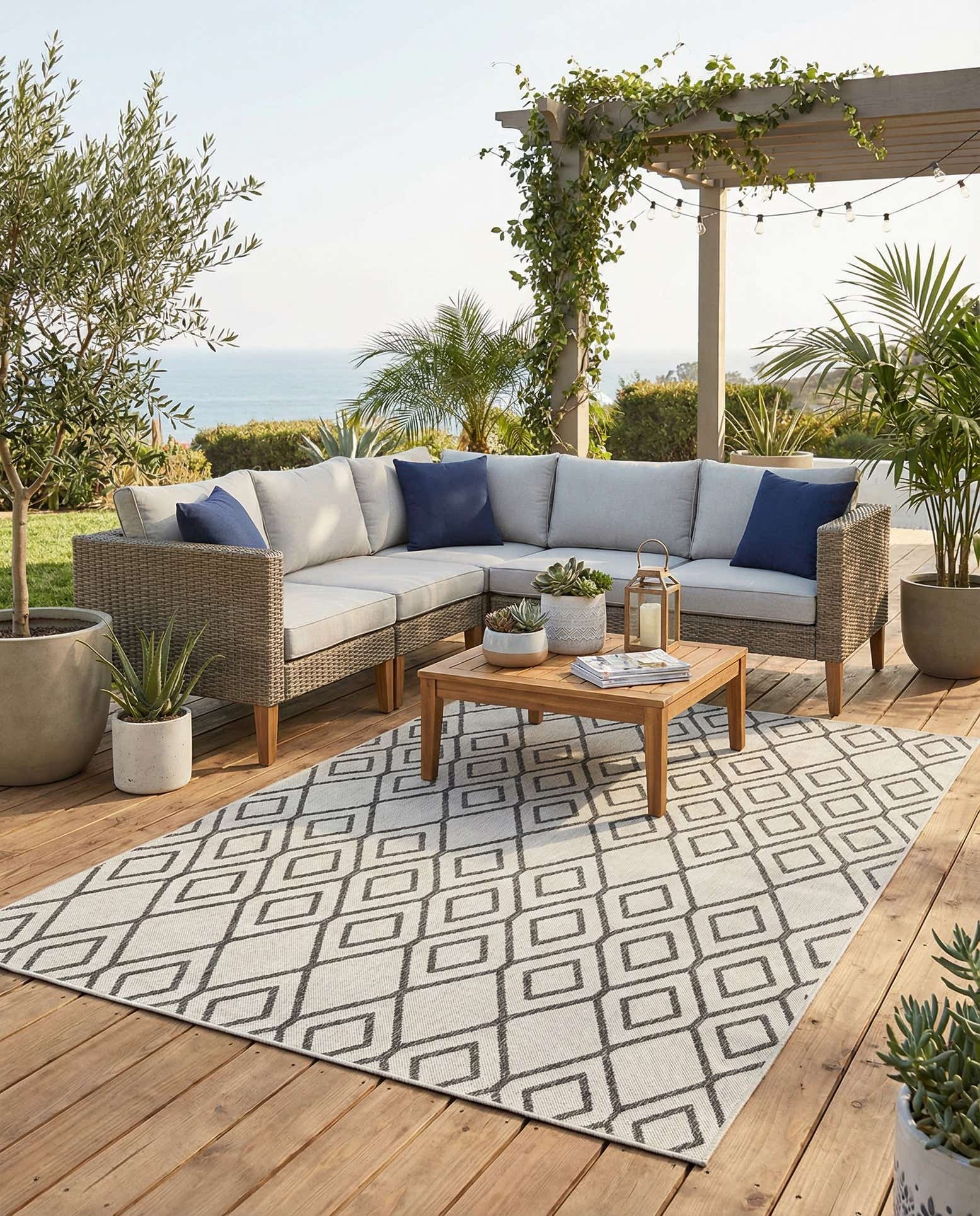 6' x 9' Easy-Clean Jill Zarin Turks and Caicos Indoor / Outdoor Rug