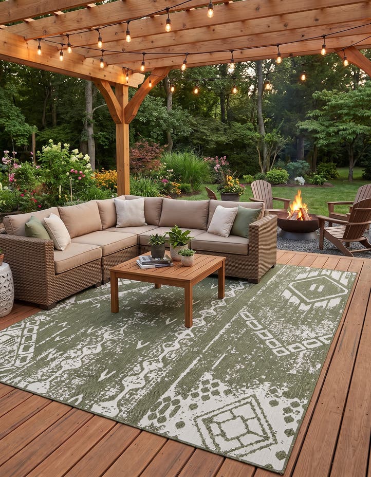 9' x 12' Easy-Clean Bohemian Indoor / Outdo...