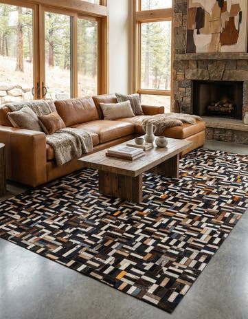 5' 2 x 8' 1 Cowhide - Patchwork Rug