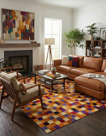 7' 11 x 9' 11 Cowhide - Patchwork Rug