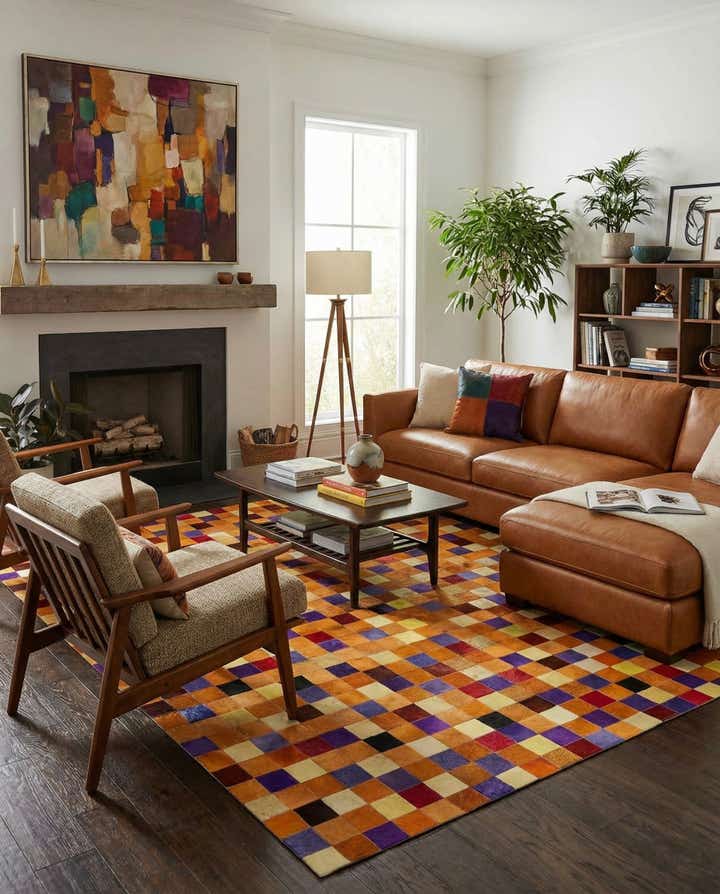 7' 11 x 9' 11 Cowhide - Patchwork Rug