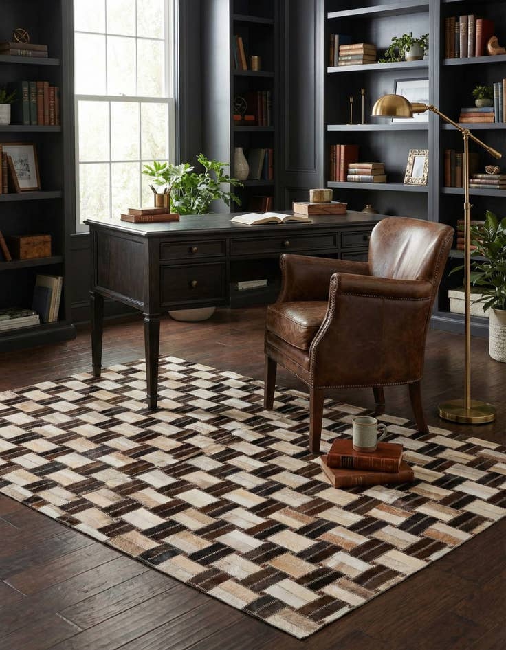 Detail image of  3' 1 x 4' 11 Cowhide - Patchwork Rug