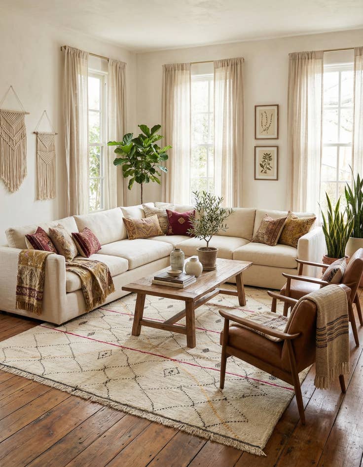 Detail image of  9' 2 x 12' 2  Hand Knotted Moroccan Wool Rug