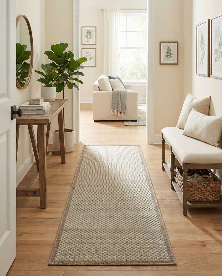 2' x 8' Easy-Clean Border Indoor / Outdoor Runner Rug