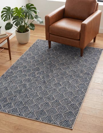 Harbor Blue Eco Trellis Rug