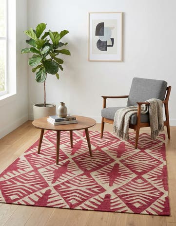 4' 5 x 6' 5 Hand Woven Kilim Modern Wool Rug