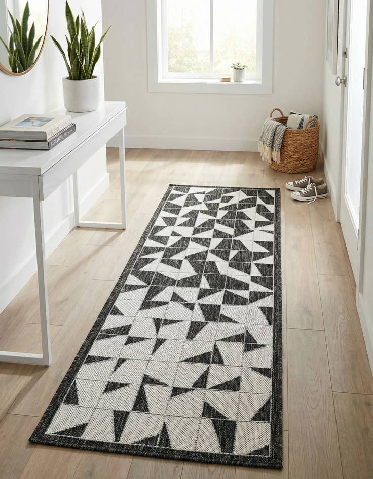 Detail image of 2' x 5' 3  Washable Modern Indoor / Outdoor Runner Rug