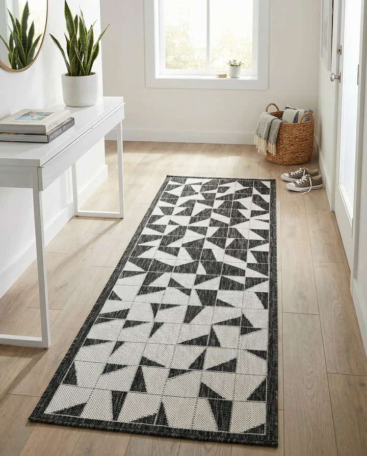 2' x 5' 3 Easy-Clean Modern Indoor / Outdoor Runner Rug
