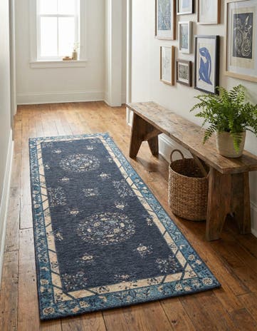 Navy Blue Boutique Runner Rug