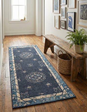 Navy Blue Boutique Runner Rug