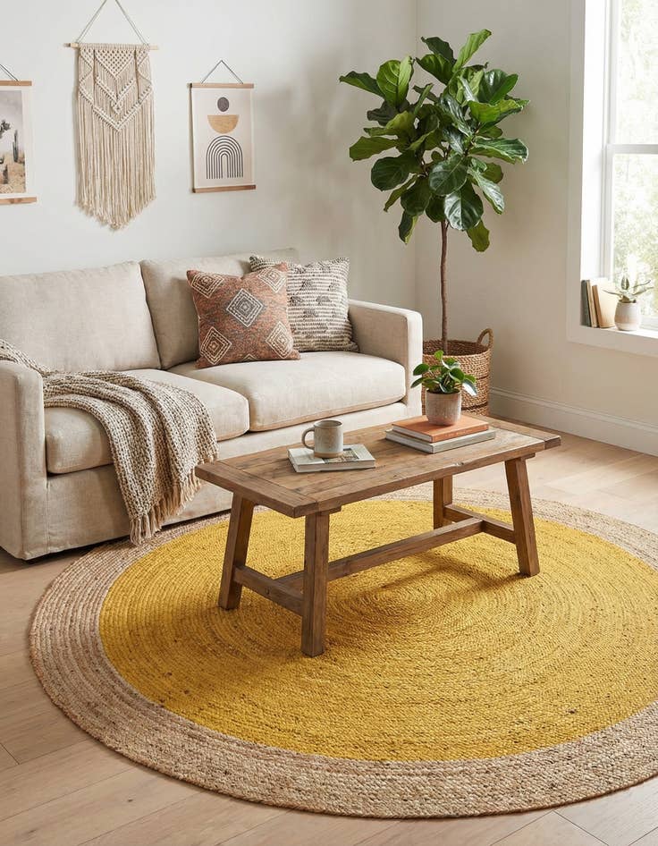 Detail image of  8' x 8'  Hand Braided Jute Round Rug