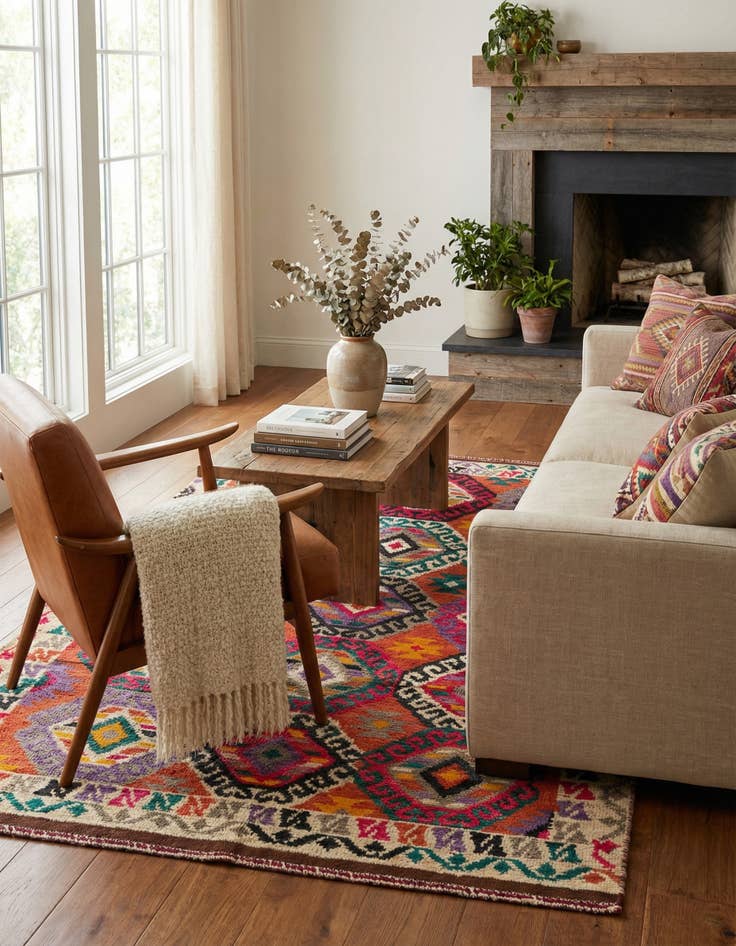 Detail image of 5' x 7'  Hand Knotted Darya Wool Rug