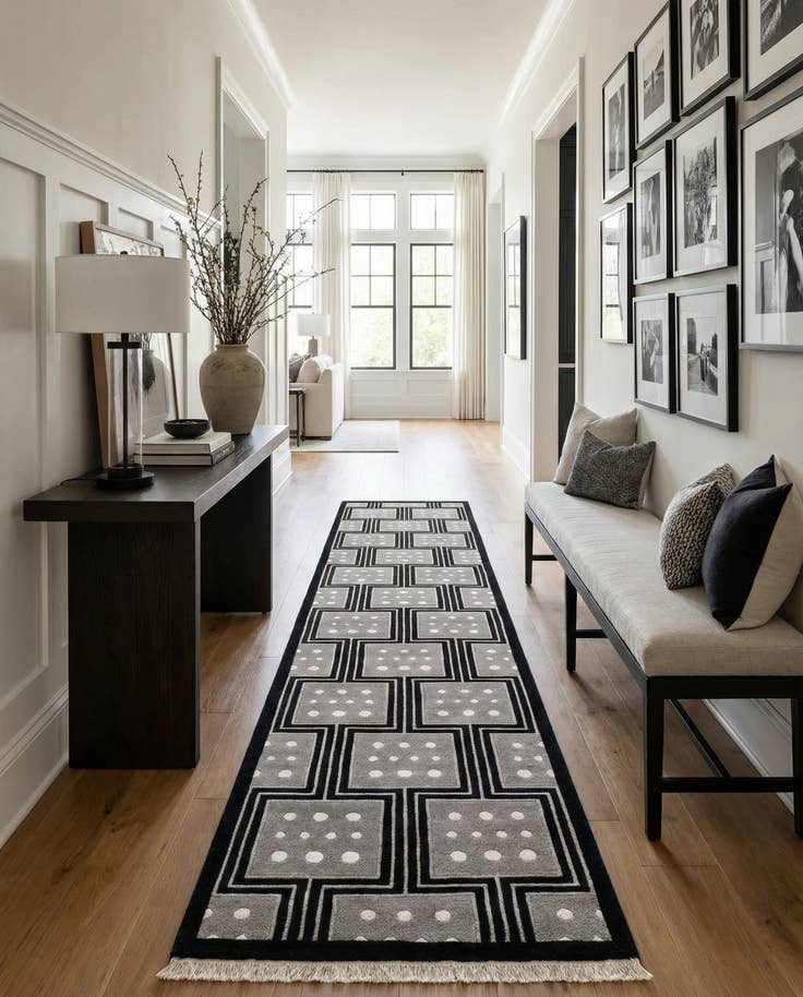 Detail image of 2' 8 x 13' 2 Hand Knotted Darya Wool Runner Rug