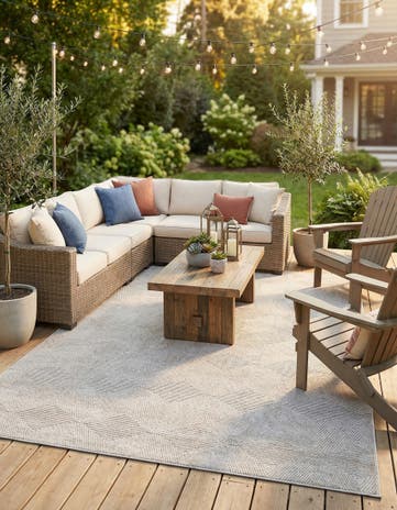 Gray Easy-Clean Sabrina Soto Indoor / Outdoor Rug