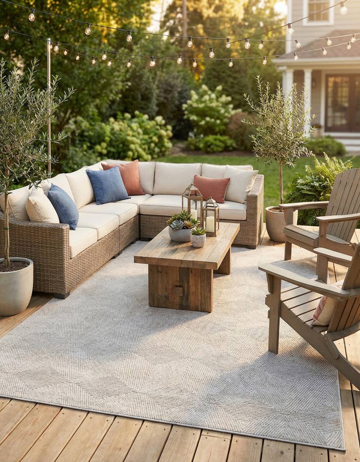 Detail image of 10' x 14' Easy-Clean Sabrina Soto Indoor / Outdoor Rug