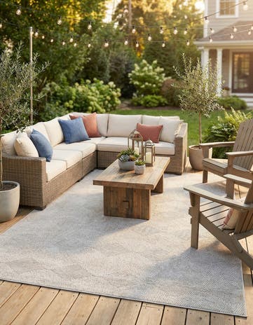 Gray Easy-Clean Sabrina Soto Indoor / Outdoor Rug