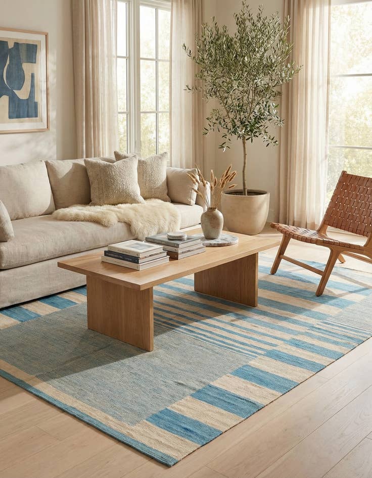 Detail image of 5' 9 x 7' 7 Hand Woven Kilim Modern Wool Rug