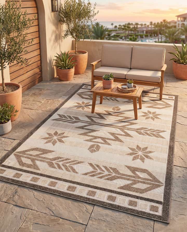 5' x 8' Easy-Clean Modern Indoor / Outdoor Rug