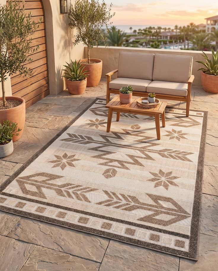 Detail image of 5' x 8' Easy-Clean Modern Indoor / Outdoor Rug