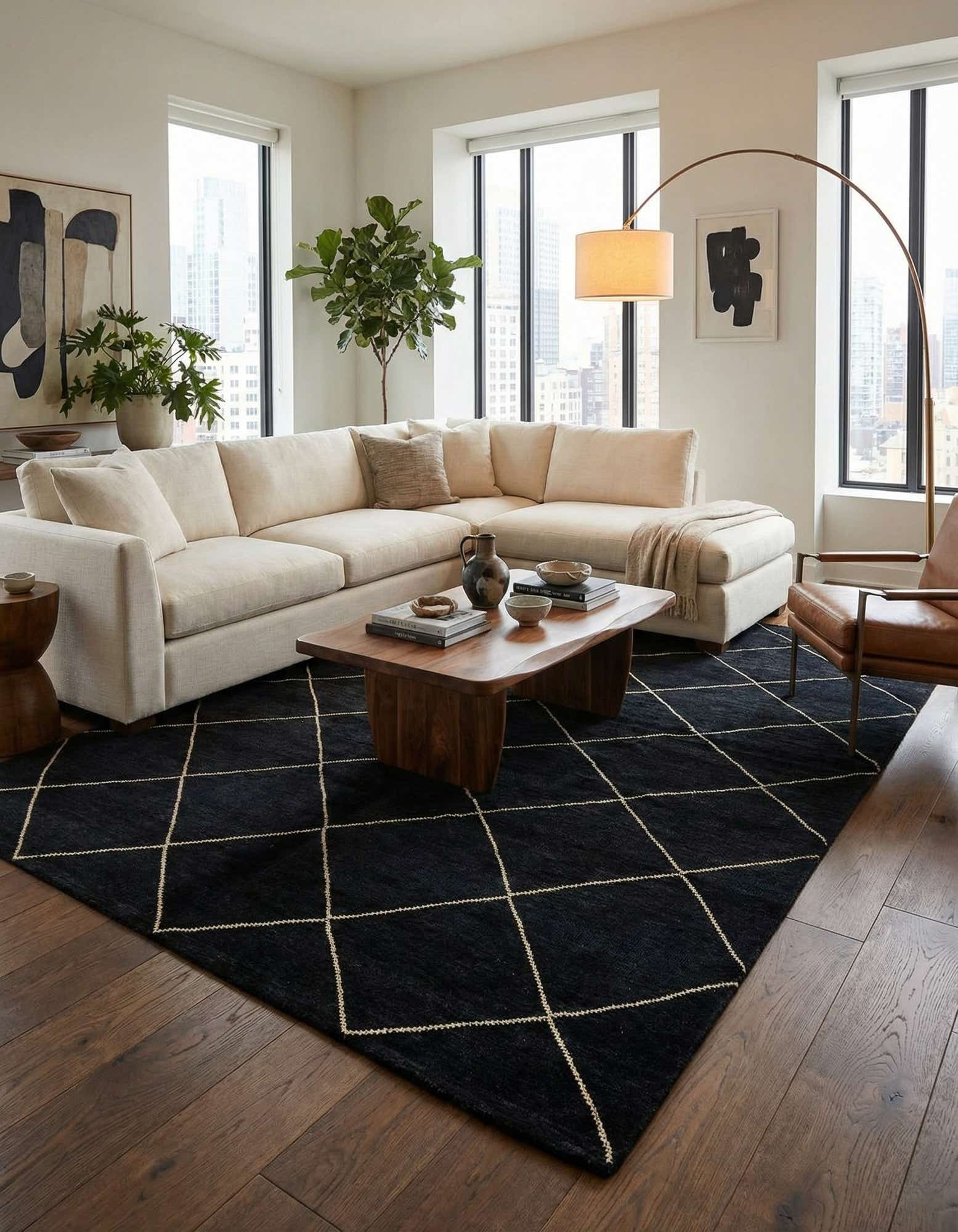 5' 7 x 8' 3 Hand Knotted Moroccan Wool Rug
