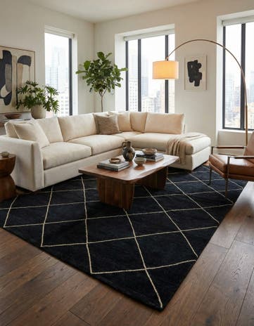 5' 7 x 8' 3 Hand Knotted Moroccan Wool Rug