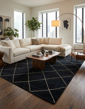 5' 7 x 8' 3 Hand Knotted Moroccan Wool Rug