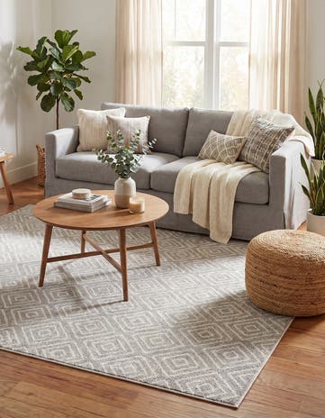 Gray Easy-Clean Sabrina Soto Indoor / Outdoor Square Rug